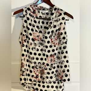 Rose+Olive polka dot top size M
